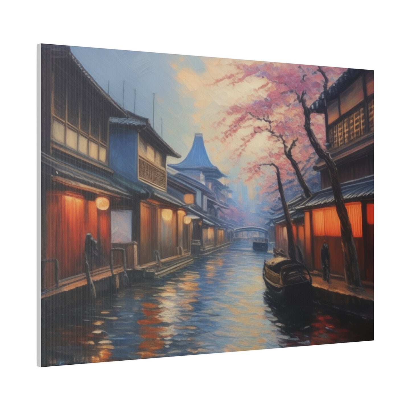 Japanese Canal, Wall Art, Matte Canvas, Stretched, 0.75"