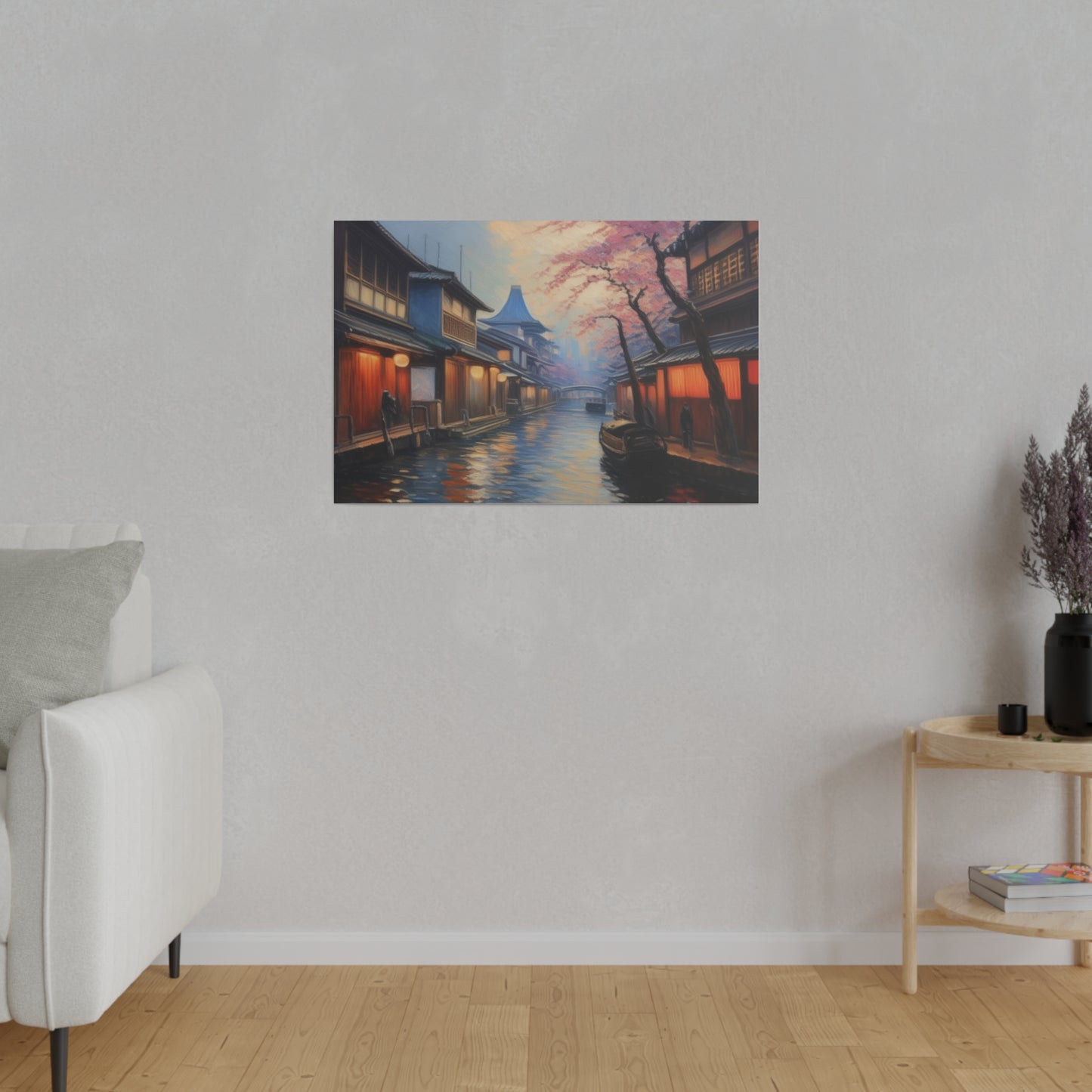 Japanese Canal, Wall Art, Matte Canvas, Stretched, 0.75"