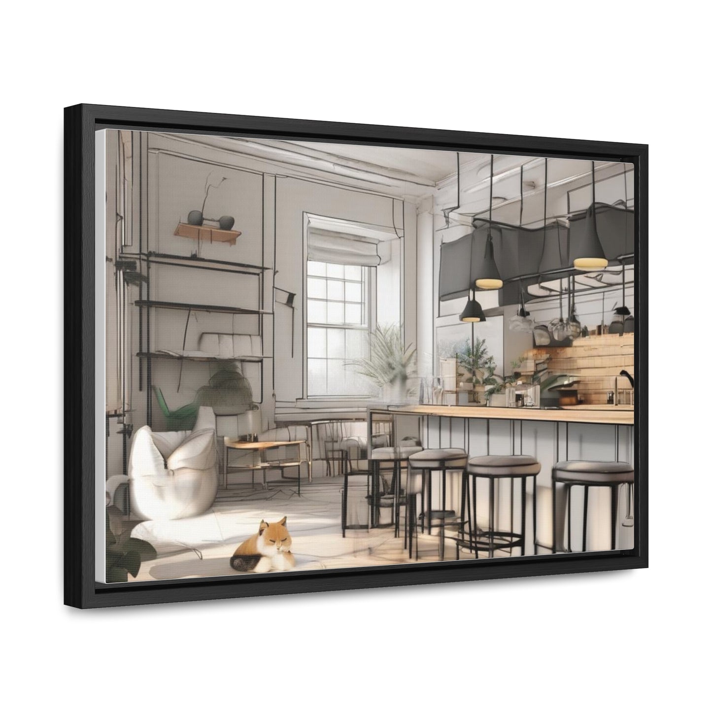 Cat, Kitchen, Gallery Canvas Wraps, Horizontal Frame