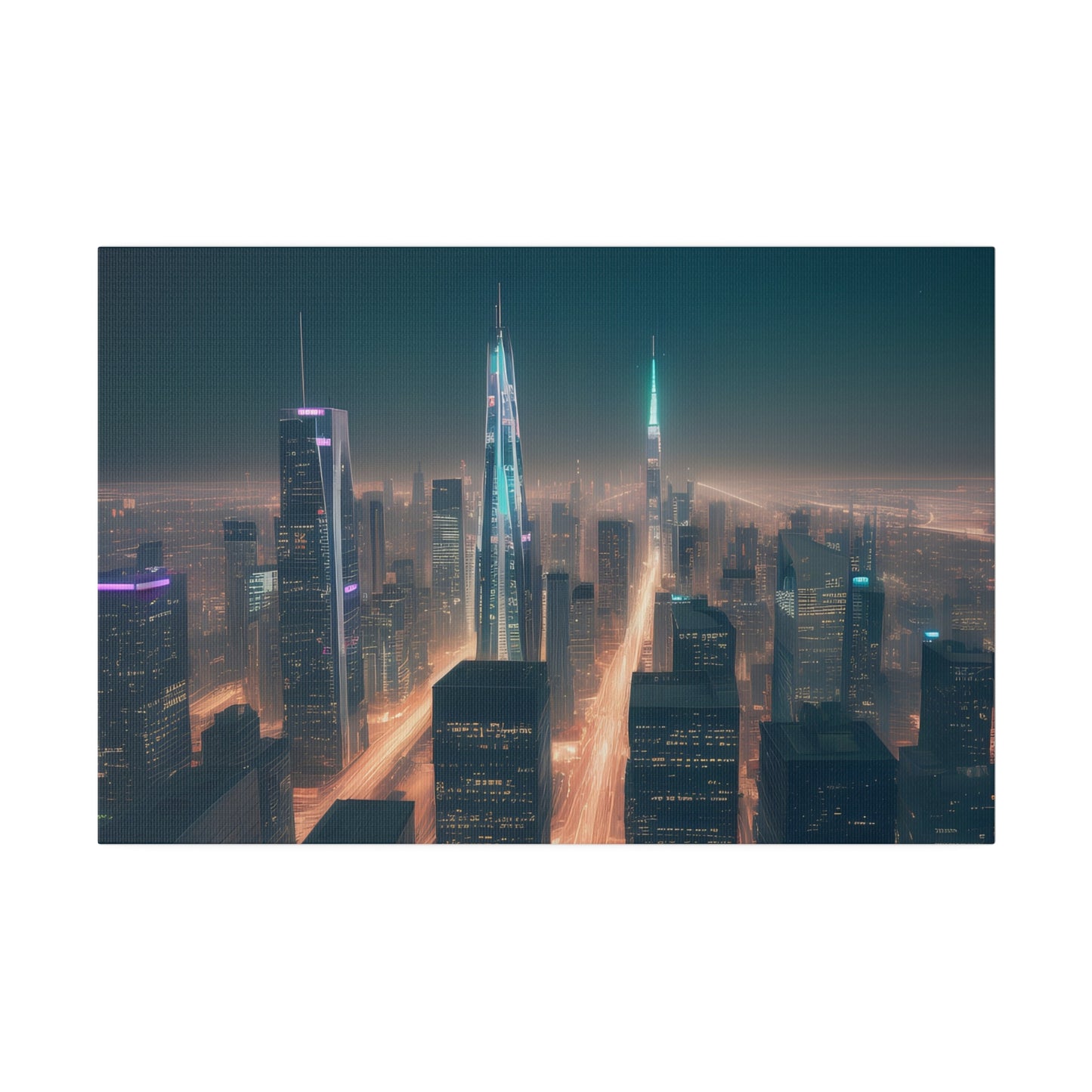 City Lights, Wall Art, Matte Canvas, Stretched, 0.75"