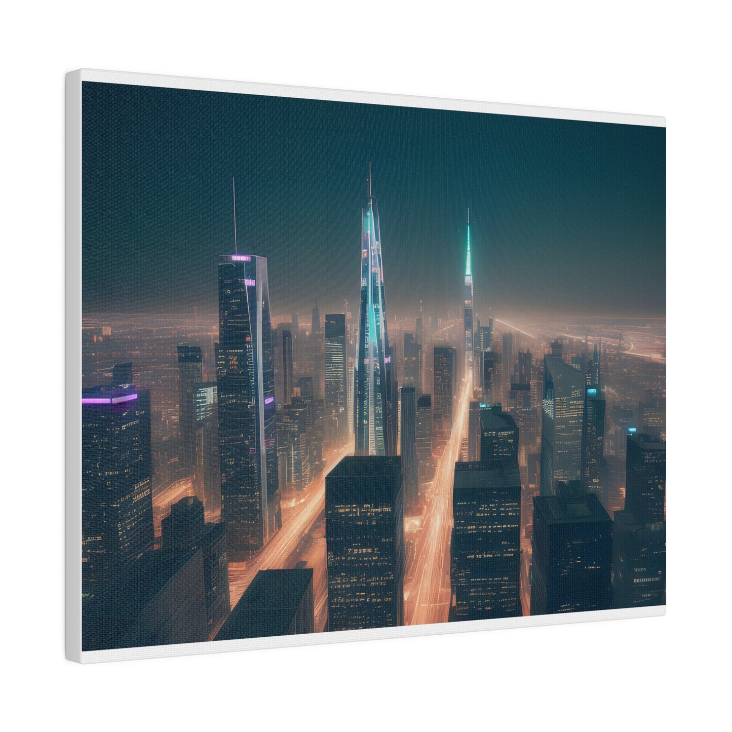 City Lights, Wall Art, Matte Canvas, Stretched, 0.75"