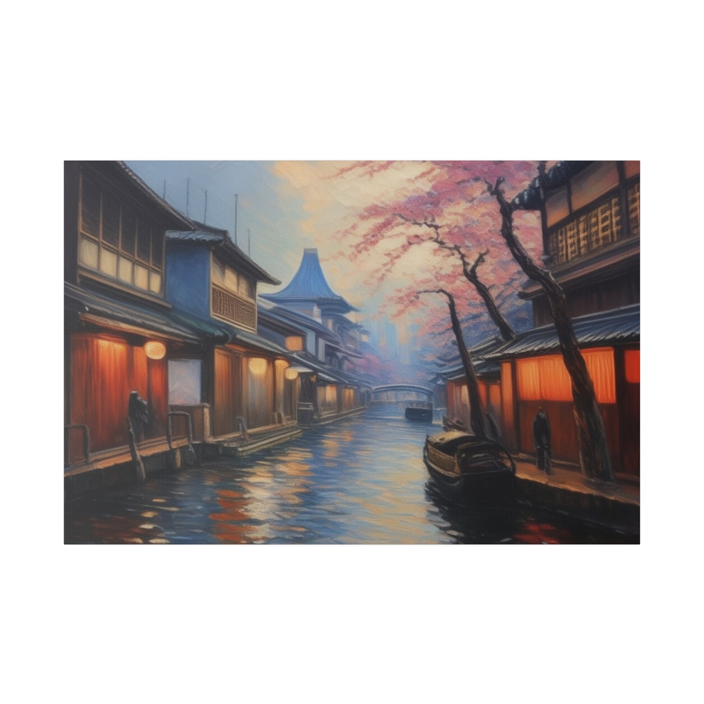 Japanese Canal, Wall Art, Matte Canvas, Stretched, 0.75"