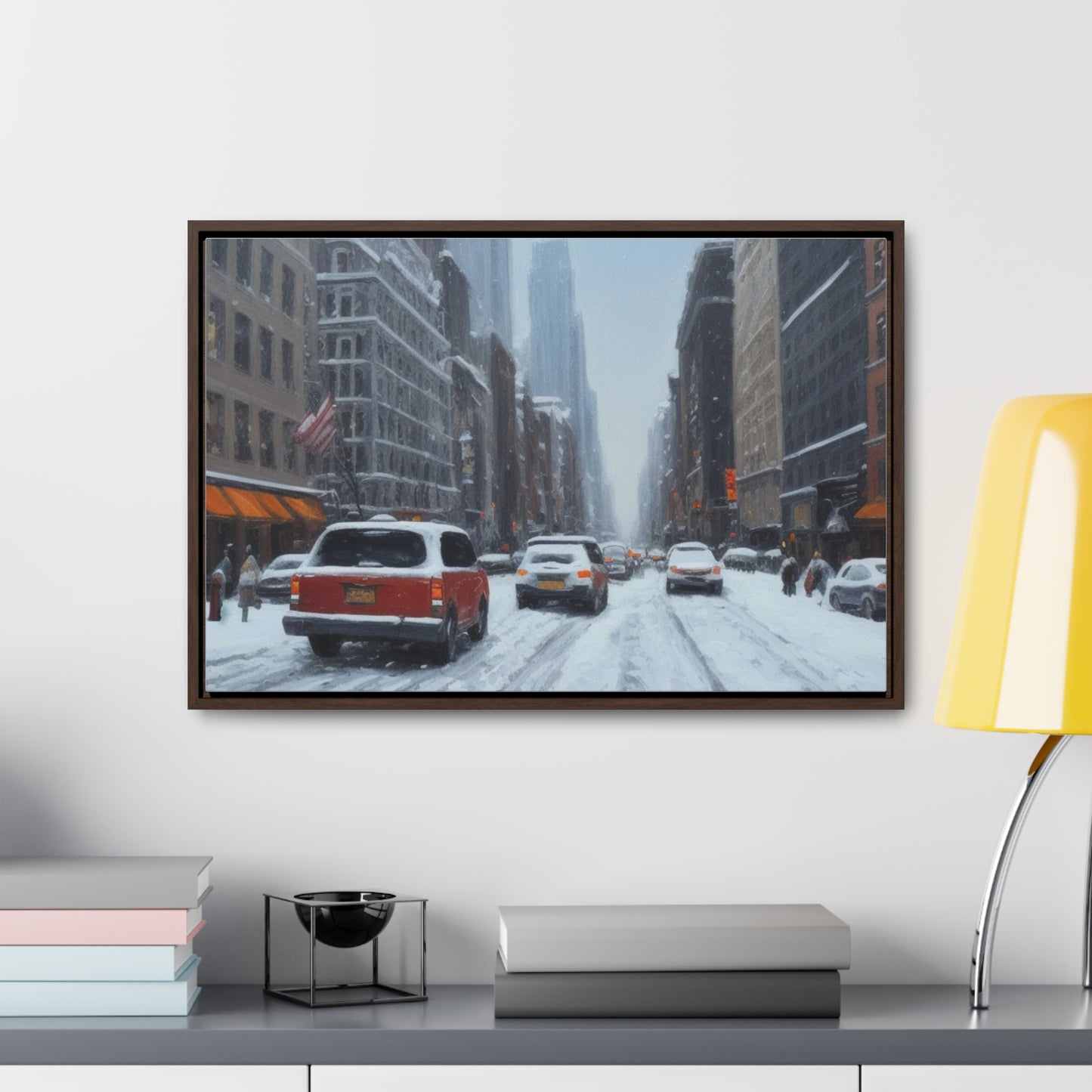 Snowy City, Wall Art, Gallery Canvas Wraps, Horizontal Frame