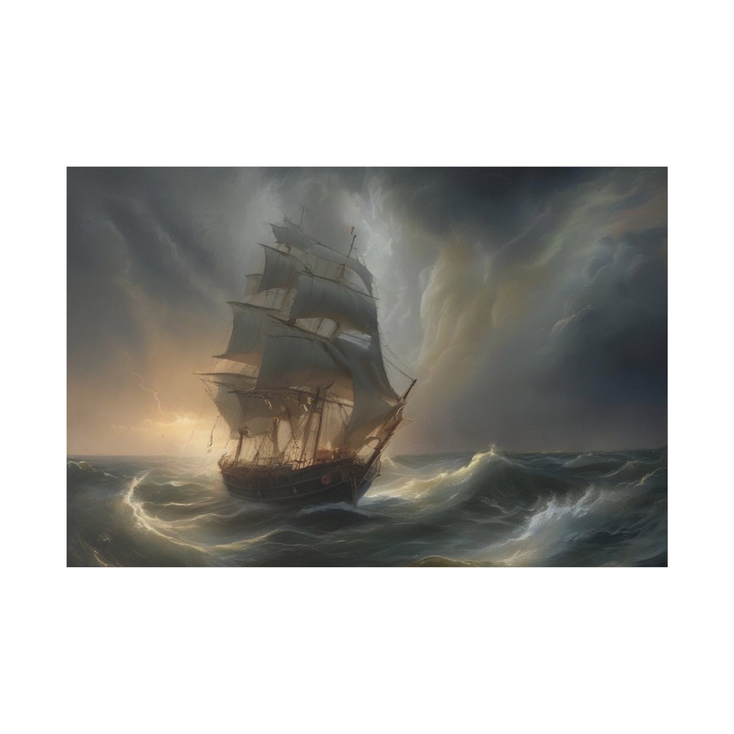 Sailing the Storm, Wall Art, Matte Canvas, Stretched, 0.75"