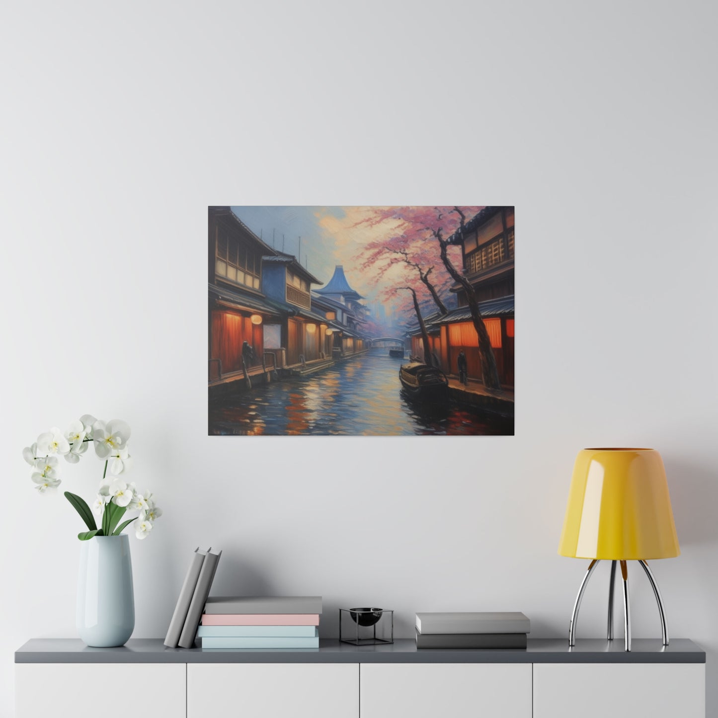 Japanese Canal, Wall Art, Matte Canvas, Stretched, 0.75"