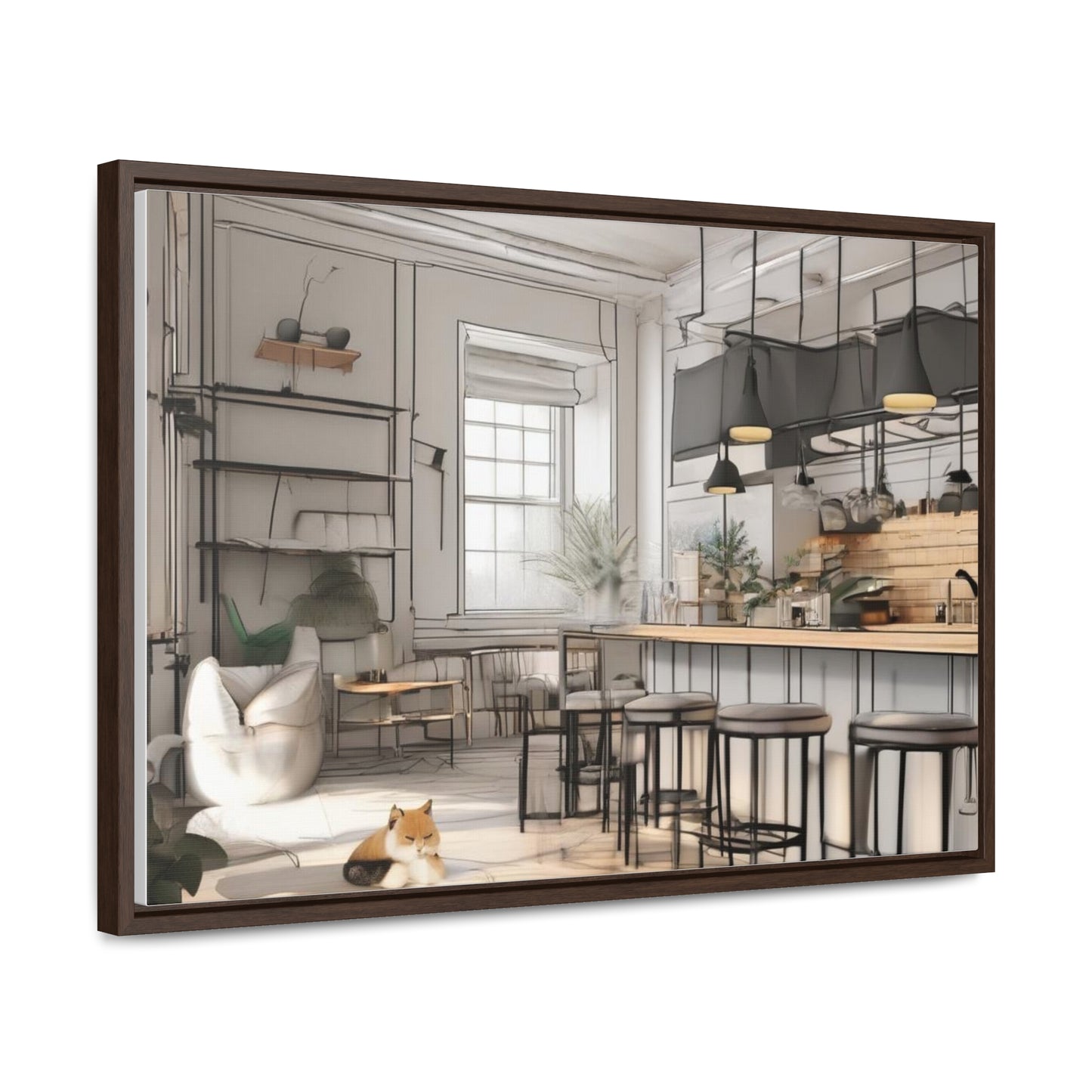 Cat, Kitchen, Gallery Canvas Wraps, Horizontal Frame