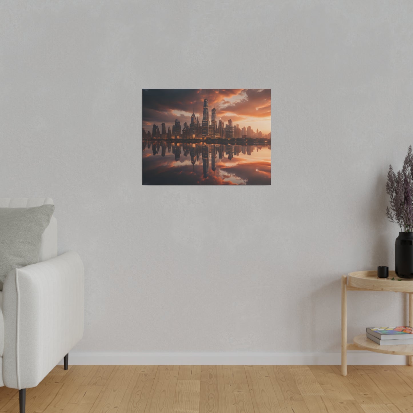 City lights, Wall Art, Matte Canvas, Stretched, 0.75"