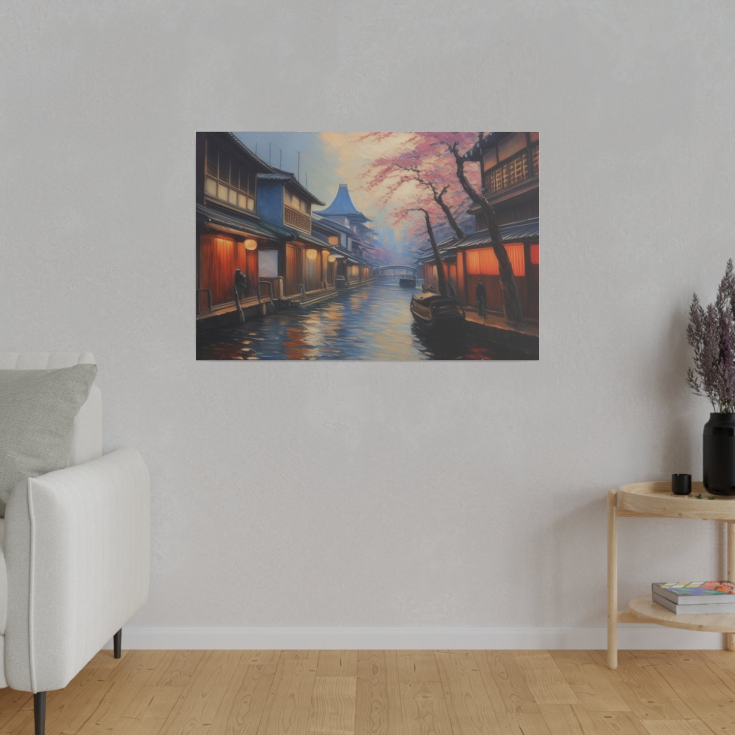 Japanese Canal, Wall Art, Matte Canvas, Stretched, 0.75"