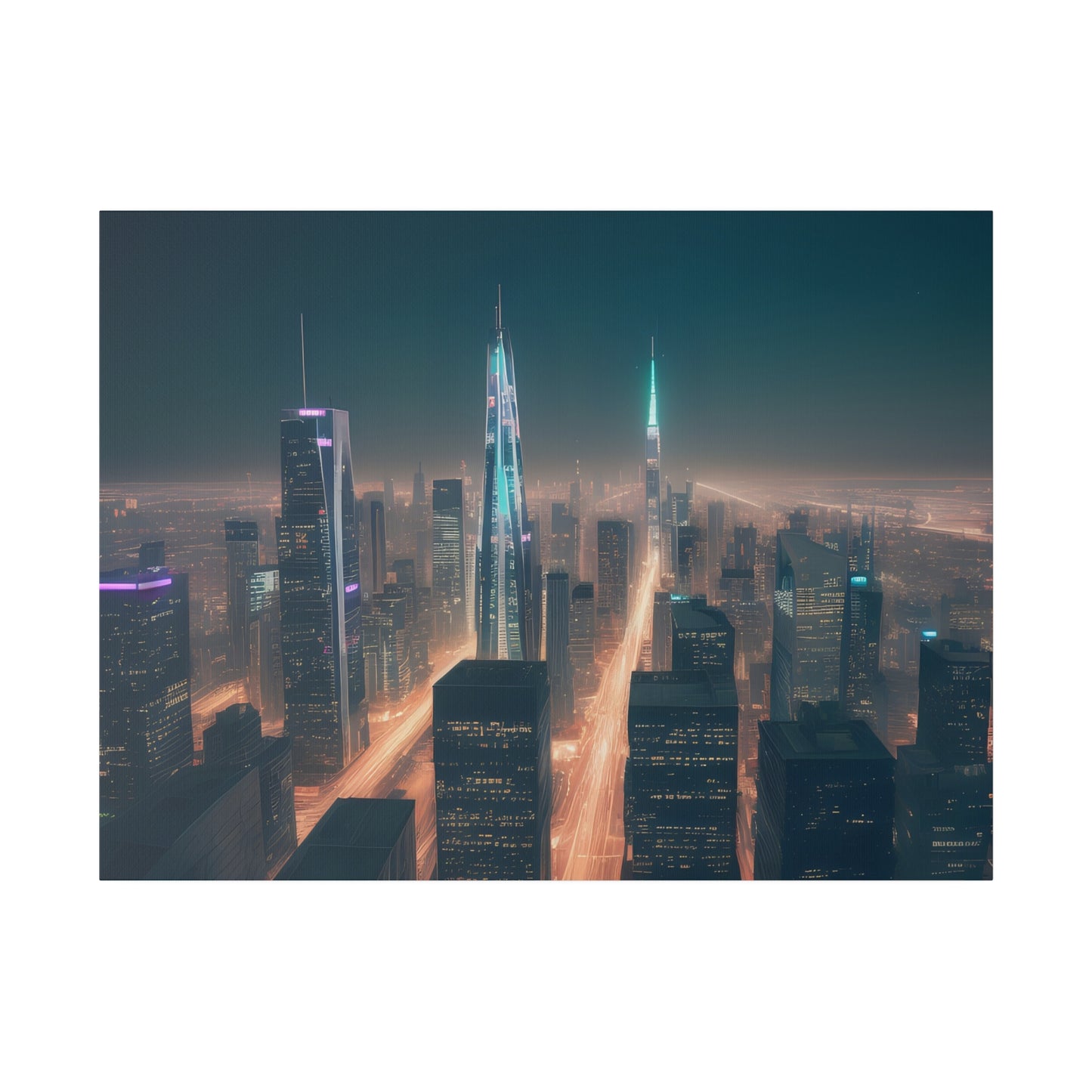 City Lights, Wall Art, Matte Canvas, Stretched, 0.75"