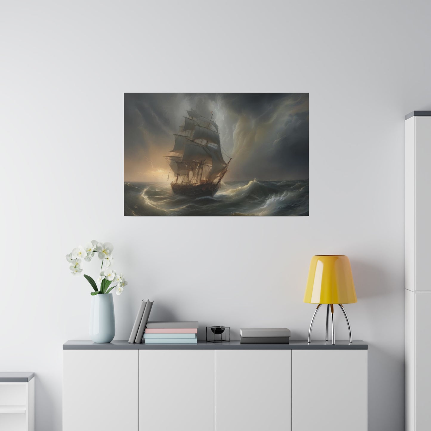 Sailing the Storm, Wall Art, Matte Canvas, Stretched, 0.75"