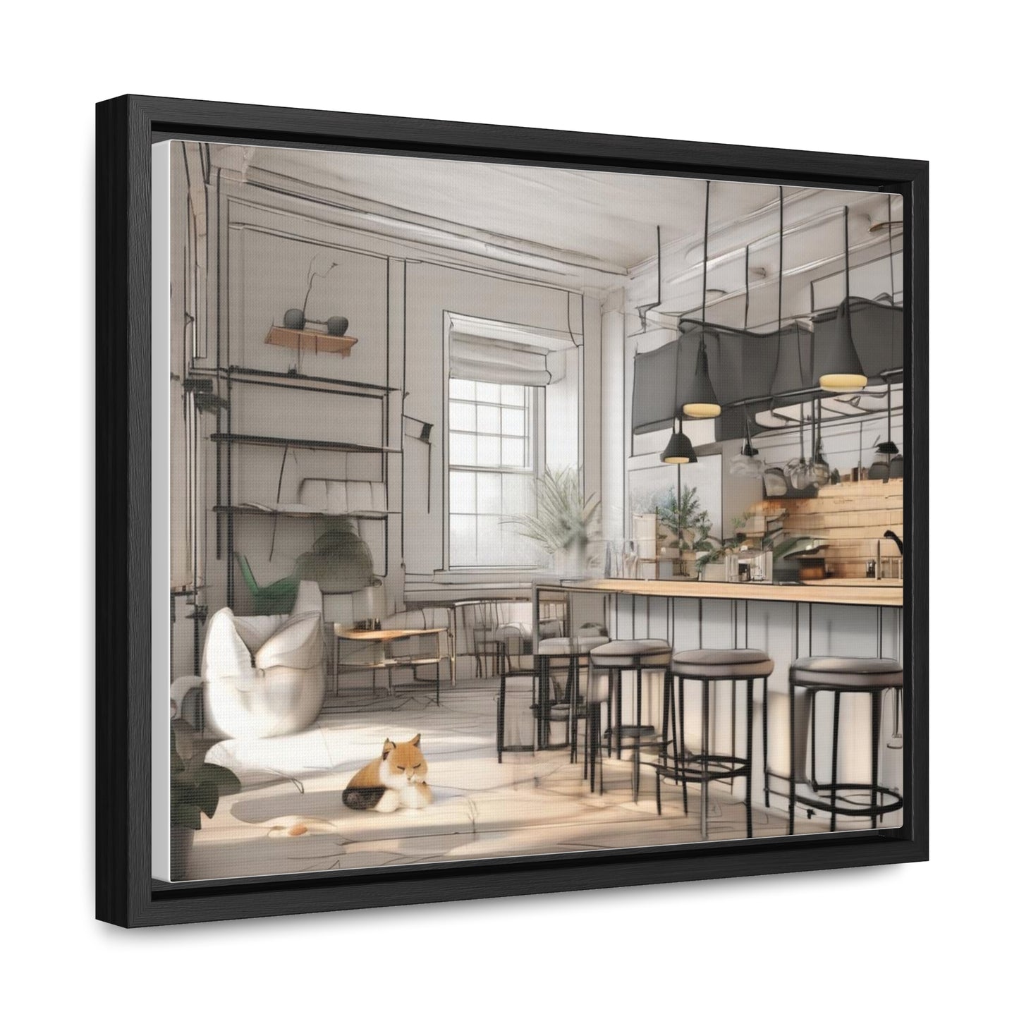 Cat, Kitchen, Gallery Canvas Wraps, Horizontal Frame