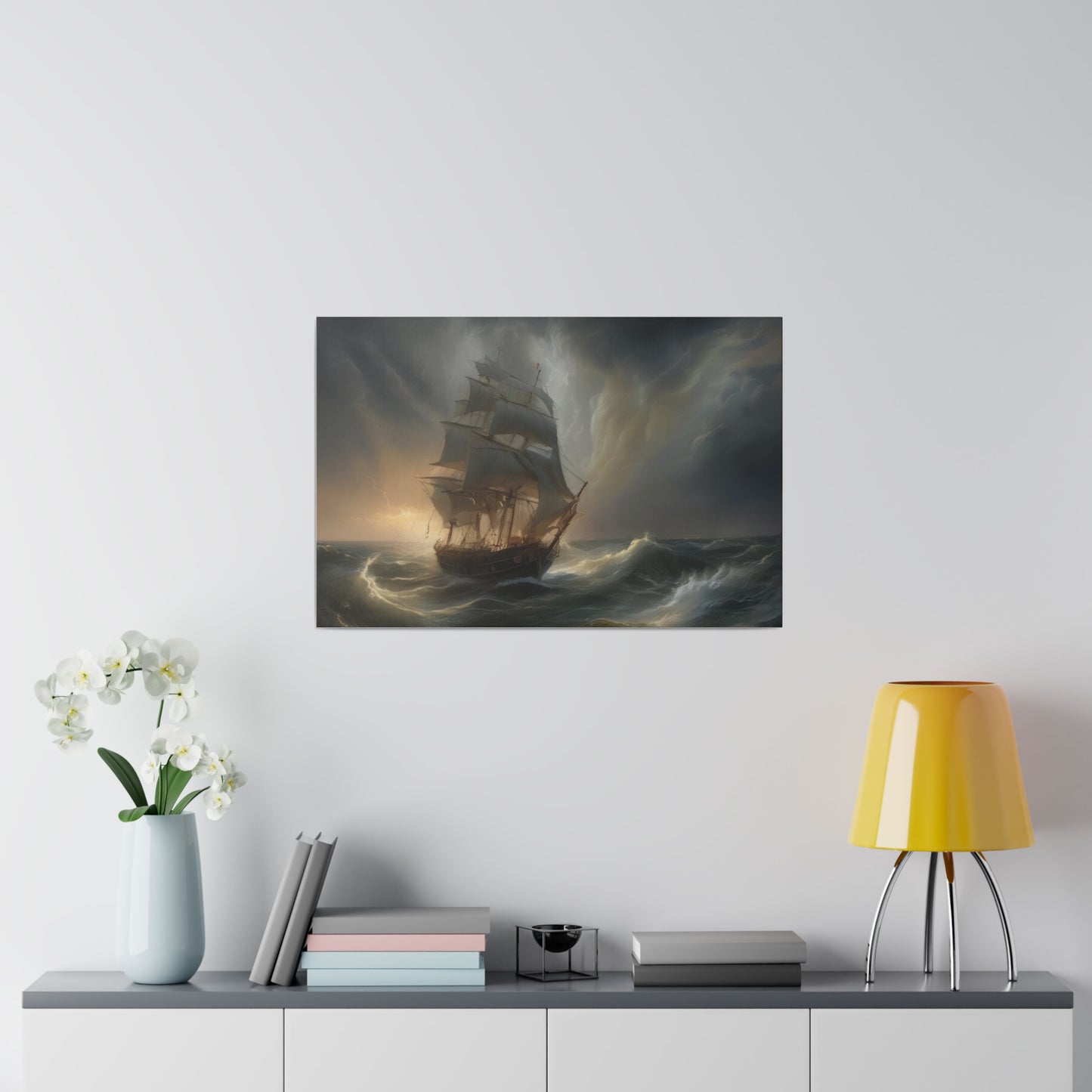 Sailing the Storm, Wall Art, Matte Canvas, Stretched, 0.75"