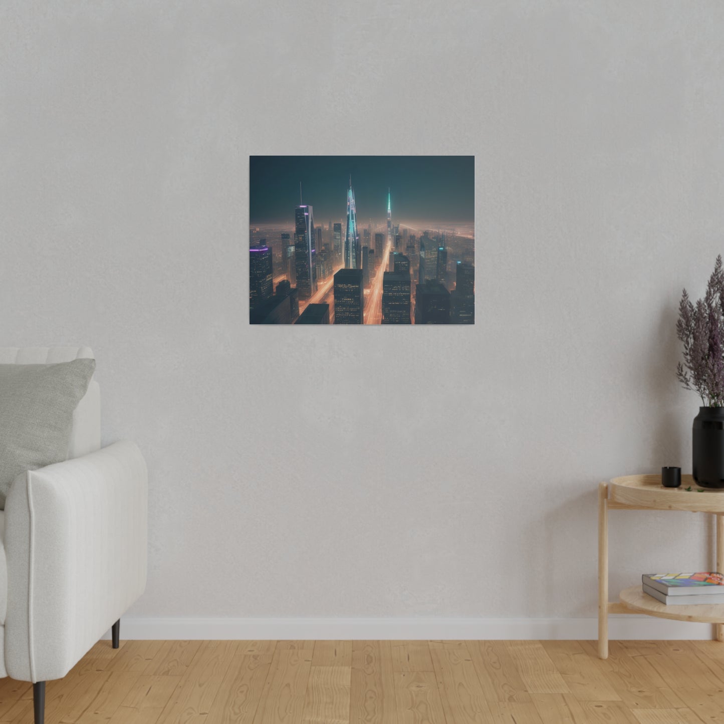 City Lights, Wall Art, Matte Canvas, Stretched, 0.75"