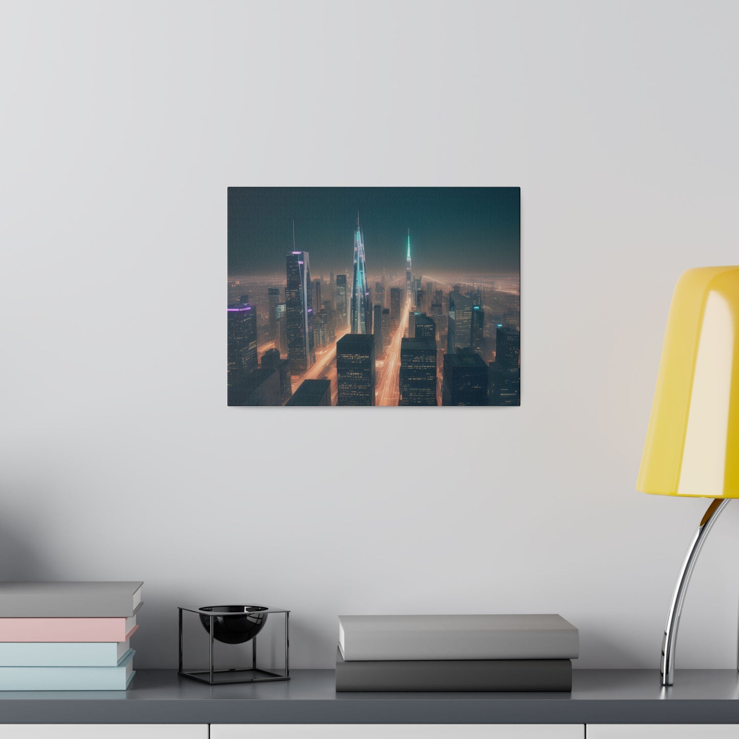 City Lights, Wall Art, Matte Canvas, Stretched, 0.75"