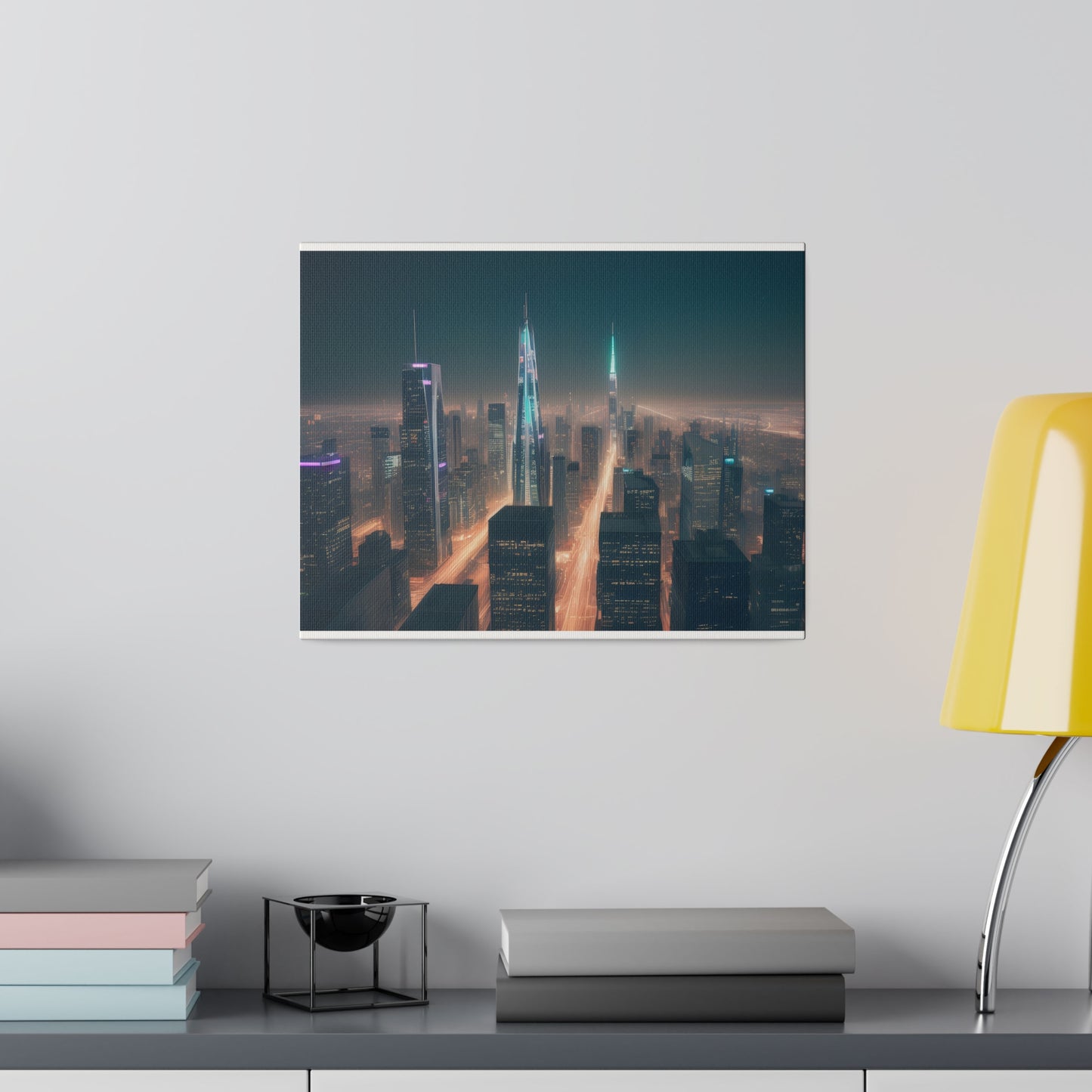 City Lights, Wall Art, Matte Canvas, Stretched, 0.75"