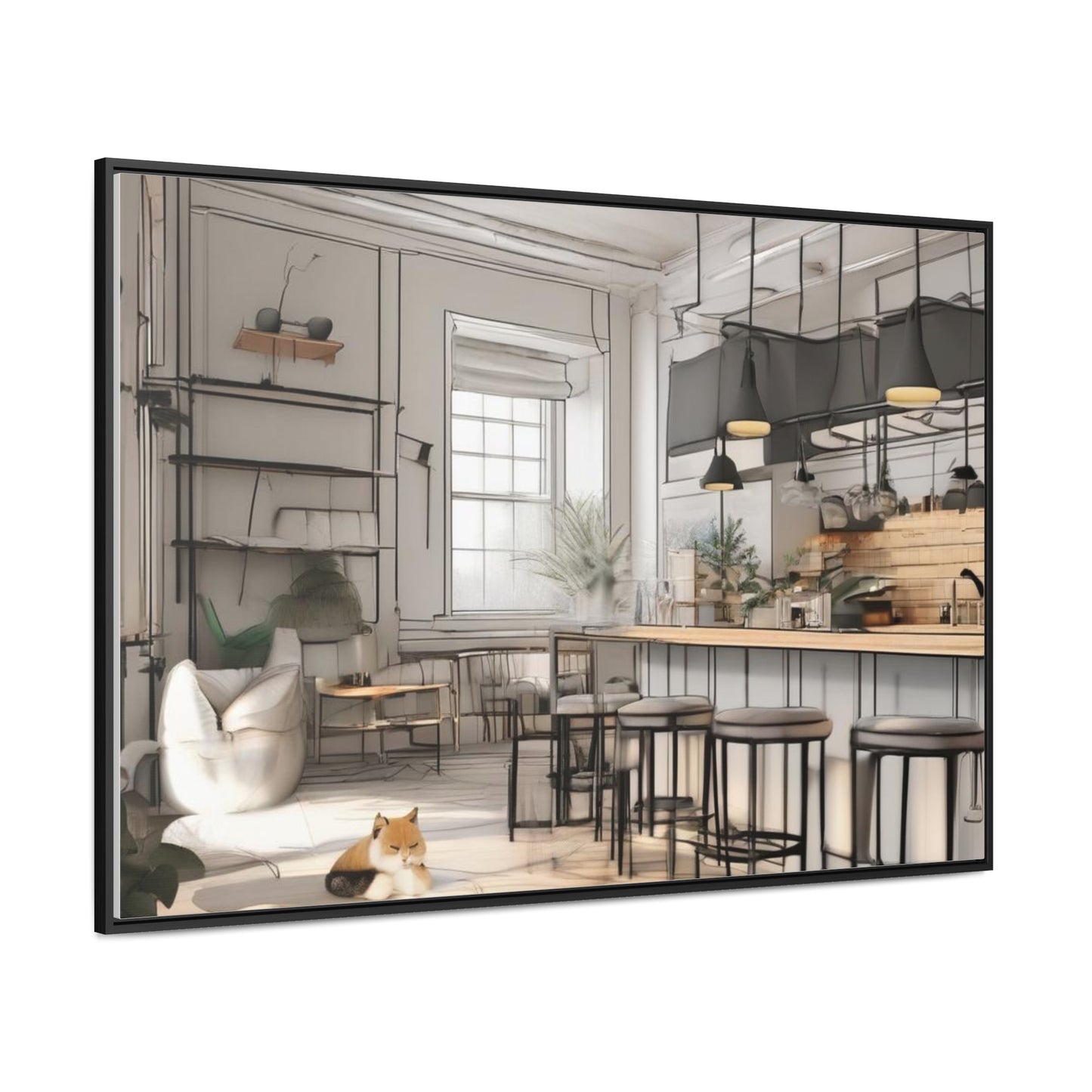 Cat, Kitchen, Gallery Canvas Wraps, Horizontal Frame