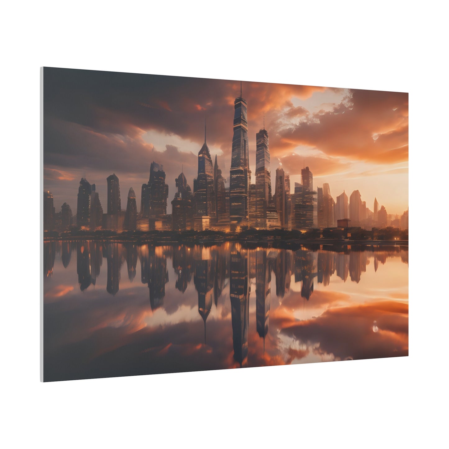 City lights, Wall Art, Matte Canvas, Stretched, 0.75"