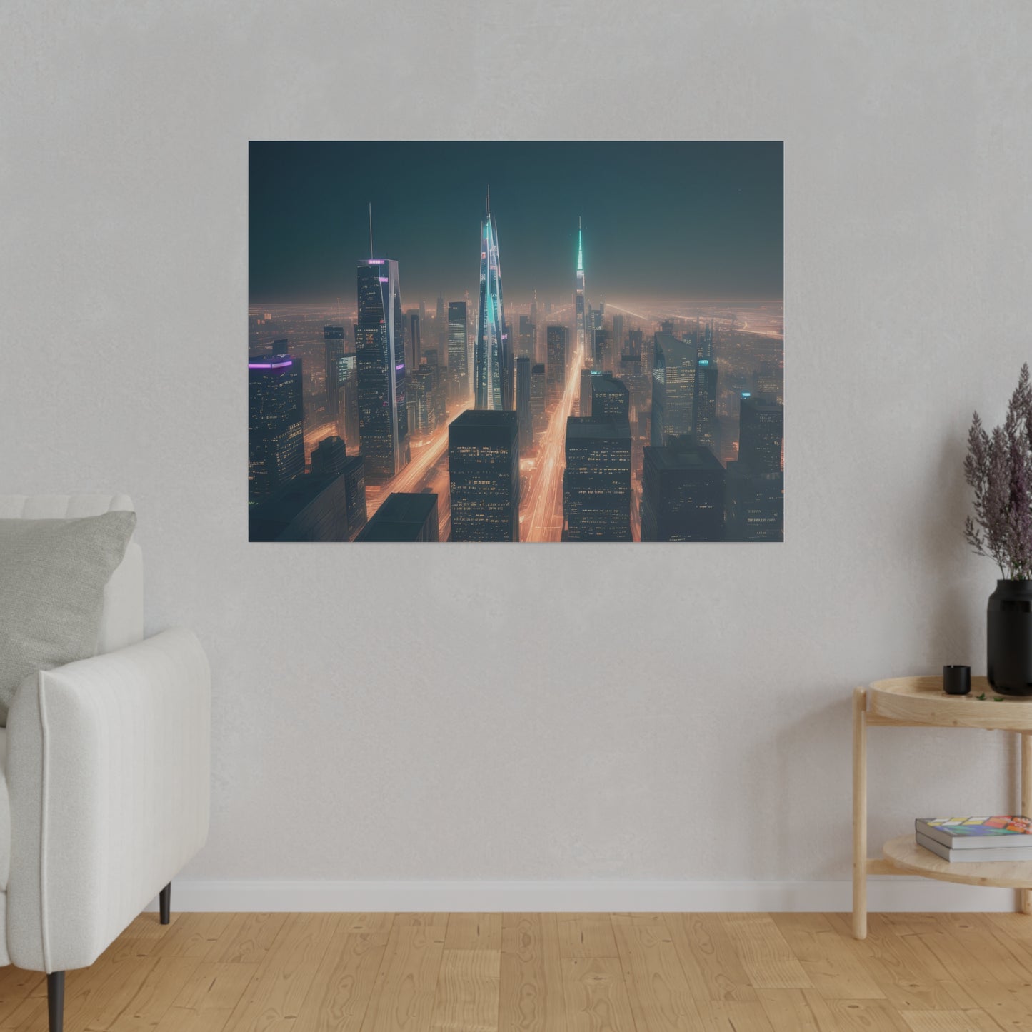 City Lights, Wall Art, Matte Canvas, Stretched, 0.75"