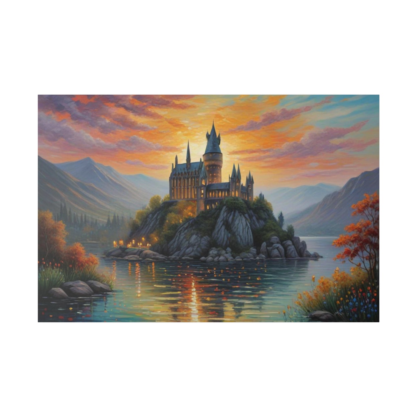 Hogwarts Like Castle, Wall Art, Matte Canvas, Stretched, 0.75"