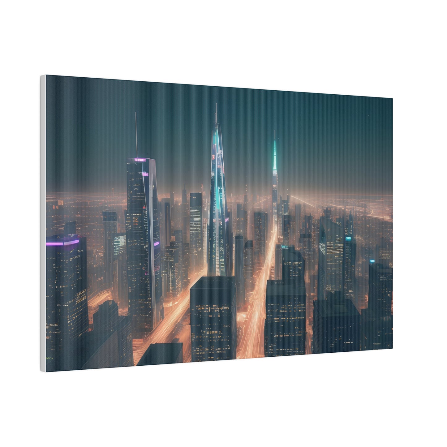 City Lights, Wall Art, Matte Canvas, Stretched, 0.75"