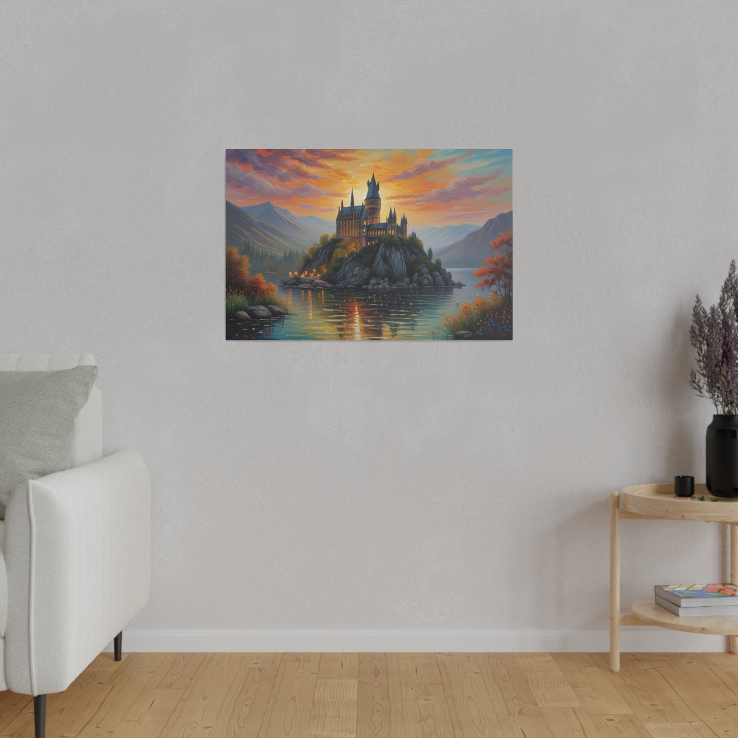 Hogwarts Like Castle, Wall Art, Matte Canvas, Stretched, 0.75"