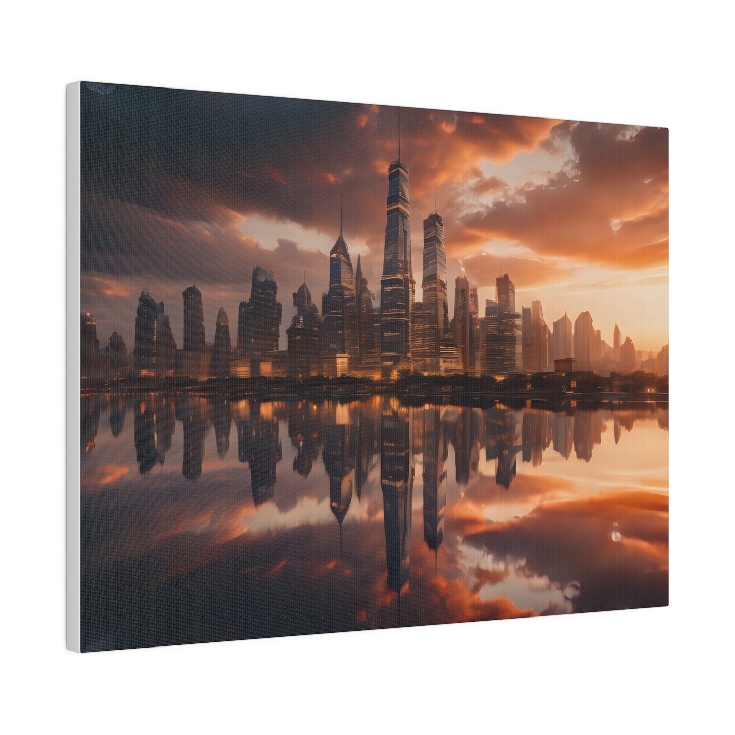 City lights, Wall Art, Matte Canvas, Stretched, 0.75"